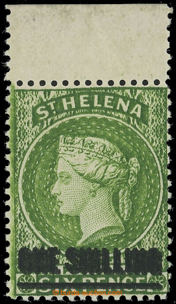 231425 - 1884-1894 SG.45a, přetisková Viktorie 1Sh žluto-zelená s
