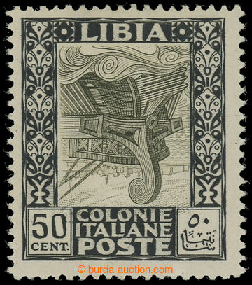 231443 - 1924 Sass.51c, 50C black / olive with INVERTED center; VF, w