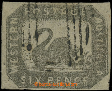 231463 - 1857 SG.19, Black Swan 6P grey-black, local issue; VF, with 