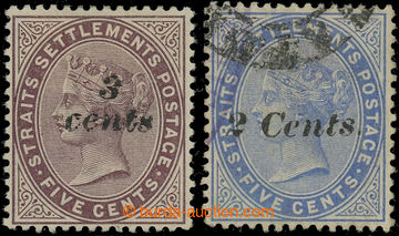 231466 - 1886-1887 SG.84-85, Victoria 5C violet and 5C blue with hand