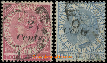 231467 - 1883-1884 SG.61, 72, Viktorie 4C karmínová a 12C modrá s 