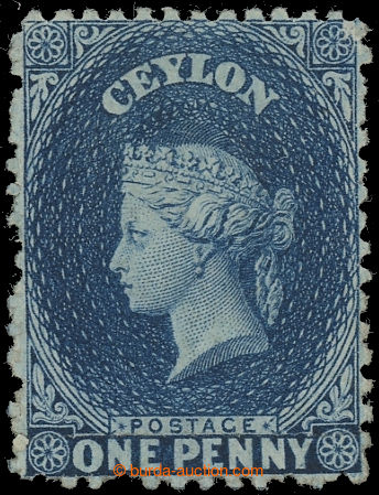 231493 - 1863-1866 SG.49x, Victoria 1P dark blue, wmk CC reversed; ve