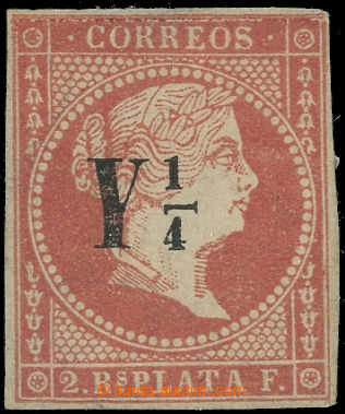 231509 - 1860 SPAIN COLONY / Sc.15, Isabella II. 2Rs pink with overpr