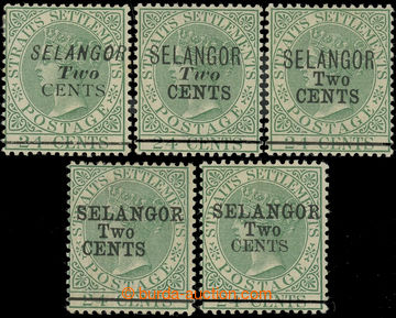231510 - 1891 SG.44-48, Victoria (Straits Settlements) 24C green; com