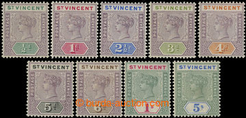 231516 - 1899 SG.67-75, Victoria (1. De La Rue) ½P-5Sh; very fine an