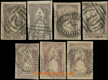 231519 - 1852-1855 SG.18-21, 38, 39, 7x Queen Victoria 2P, various sh