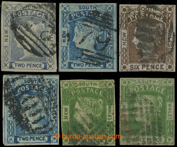 231520 - 1851-1854 SG.53, 57, 73, 86, 87 (2x), Victoria (issue in Syd