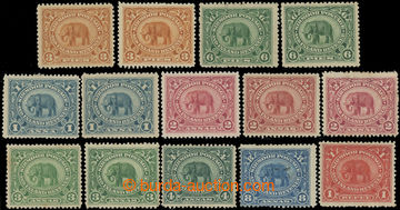 231525 - 1894 SG.22-29, Elephants 3Pies - 1Rp, complete set, in addit
