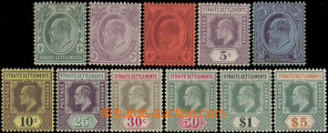 231542 - 1904 SG.127a-138a, Edward VII. 1C - $5, complete set, Chalk 