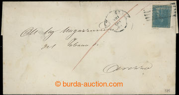 231552 - 1857 letter to Arezza, with Lion 2Cr blue, Sass.13; small te