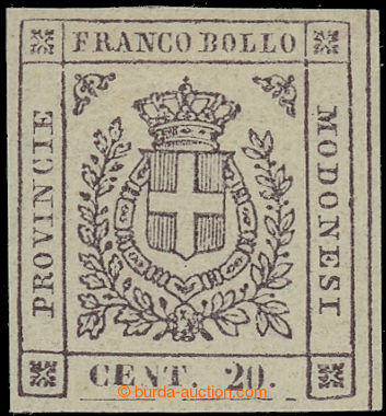 231555 - 1859 GOVERNO PROVVISORIO Sass.15a, Znak 20C violetto scuro; 