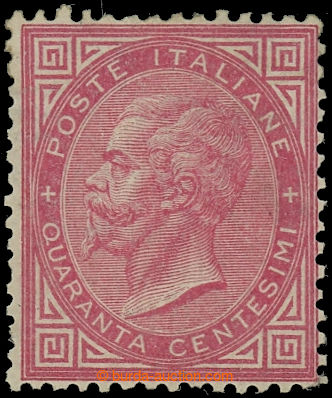 231566 - 1863 Sass.T20, Victor Emmanuel II. 40C rosso carminio, Torin