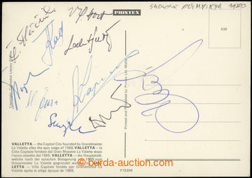 231569 - 1980 ŠACHY / pohlednice s podpisy reprezentantů na 24. ša