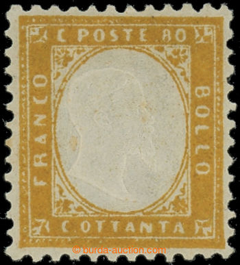 231571 - 1862 Sass.4c, Victor Emmanuel II. 80C giallo arancio olivast