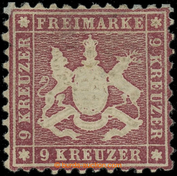 231573 - 1862 Mi.24, Znak 9Kr fialově červená (lilarot); mimořád