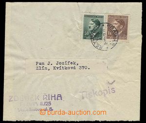 23159 - 1943 front part newspaper cover with address, sent as heavie