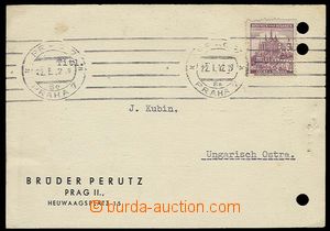 23161 - 1942 firemní lístek vyfr. zn. 60h, Pof.30 s perfinem B.P. 