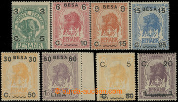 231618 - 1916-1921 Sass.17-18, 24-29, overprint Lion and Elephant, is