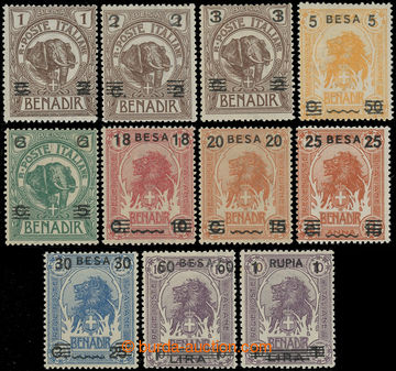 231626 - 1923 Sass.34-44, Elephant and lion 2C/1B - 1R/1L/10A; comple
