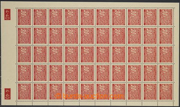231660 - 1939 COUNTER SHEET / Pof.DL4, value 30h red, whole 50 pcs of