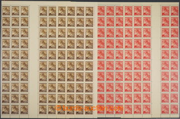 231671 - 1939 COUNTER SHEET / Pof.22+24, Linden Leaves, complete 200 