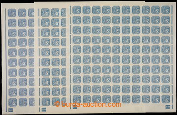 231690 - 1943 COUNTER SHEET / Pof.NV11, 5h blue (issue II.), comp. 3 