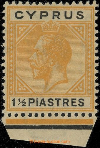 231696 - 1921-1923 SG.91a, Jiří V. 1½Pi žlutá / černá s DV - B