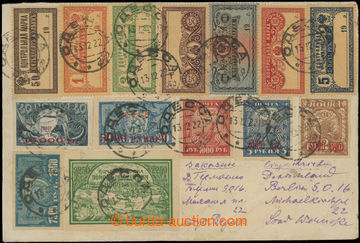 231743 - 1922 R-dopis se smíšenou frankaturou Rusko 3x 1Rbl + Spoř