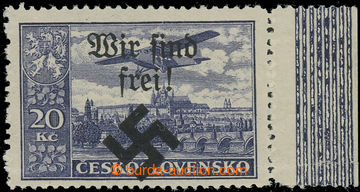 231754 - 1939 MÄHRISCH OSTRAU / Mi.27A, letecká 20Kč s přetiskem 