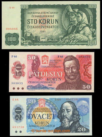 231795 - 1961-1988 Ba.98, 104, 105, comp. 3 pcs of bank-notes, 100Kč