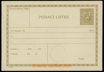 231796 - 1930 CPL3A, Podací lístek na telegram, Znak 50h, česká m
