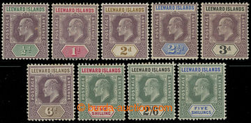 231806 - 1902 SG.20-28, Edward VII. ½P - 5Sh, complete set, wmk Crow