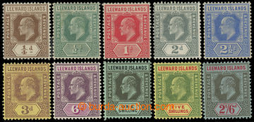 231807 - 1907-1911 SG.36-45, Edward VII. ¼P - 5Sh, complete set, wmk