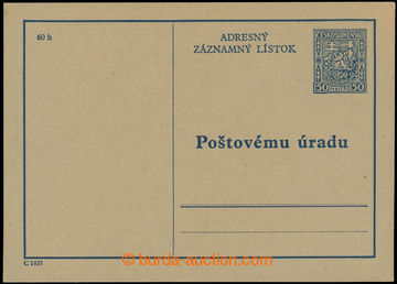 231896 - 1937 CAZ1C, Znak 50h modrá, slovenská mutace, označení C