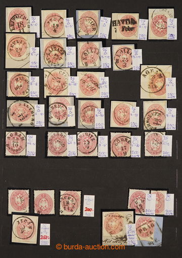 231948 - 1863 SELECTION of / ANK.26-28, ca. 85 stamps Coat of arms 5K