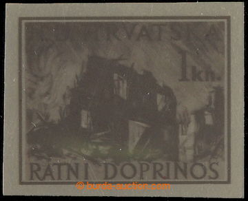 231950 - 1944 Surcharge / Mi.3; 1Kn, PLATE PROOF definitive printing 