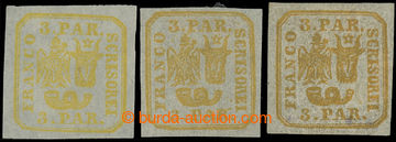 231954 - 1862 Mi.8I, 8II, Coat of arms - Bull's Head 3Pa yellow and o