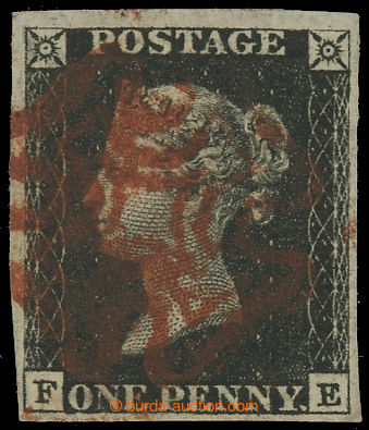 231983 - 1840 SG.1, Penny Black, intense black, plate 4 letters F-E, 