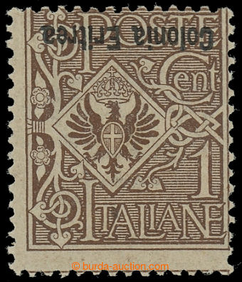 231990 - 1903 Sass.19c, Coat of arms 1C with INVERTED overprint COLON