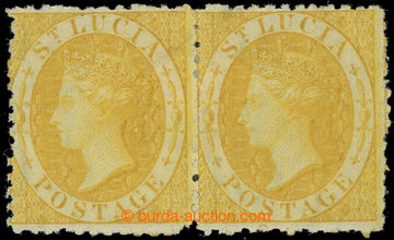 231997 - 1864-1876 SG.12, pair Victoria (Perkins & Bacon) 4P yellow, 