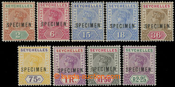 232004 - 1897 SG.28s-36s, Victoria 2C-2R.25C; complete set of SPECIME