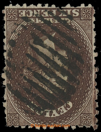 232009 - 1863-1866 SG.55cy, Victoria 6P blackish brown, wmk CC REVERS