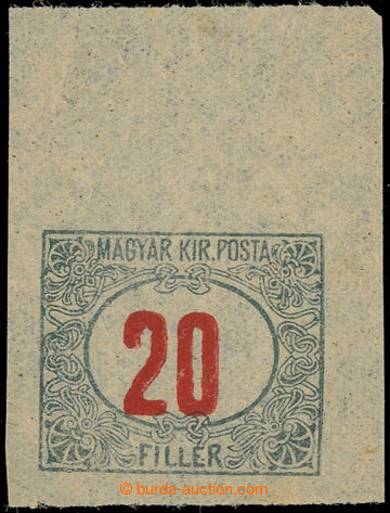 232055 -  PLATE PROOF  Postage due stmp red numerals 20f, imperforate