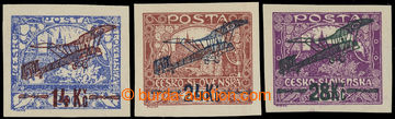 232085 -  Pof.L1-L3, I. provisional air mail stmp., complete imperfor