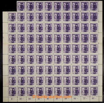 232111 -  COUNTER SHEET / Pof.162 plate number, 80h violet, 89-blok w