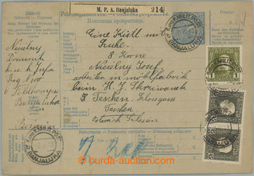 232122 - 1913 compúlete parcel card with imprinted stamp 8h, uprated
