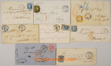 232123 - 1860-1872 selection of 8 classic folded letters, 3x Italy (S