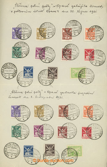 232141 - 1921 TESTER FIELD POST V OPAVĚ, double-sheet with 24 print 