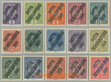 232180 -  Pof.33-47, Koruna, Karel a Znak 3h-1K, kompletní řada 3h 