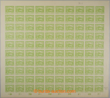 232182 - 1948 REPRINT / 5h light green (Pof.3) complete 100 stamps sh